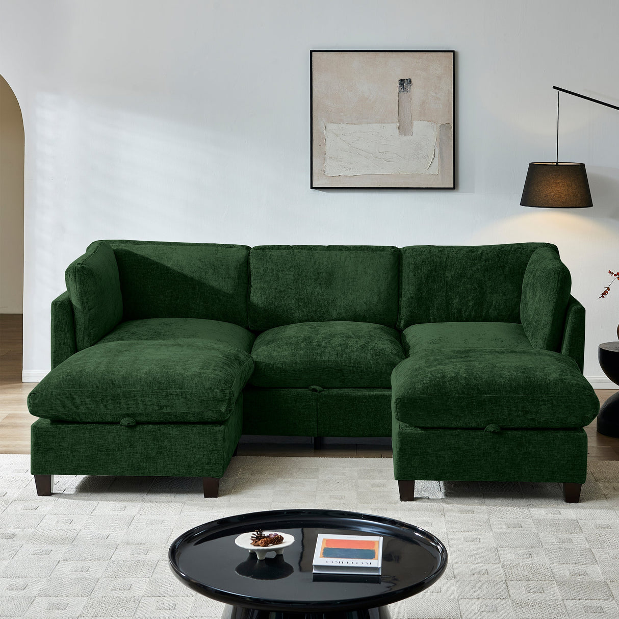 96.5" Sectional Couch for Living Room, Upholstered with Storage