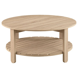 Brookson - Round 2 Piece Coffee And End Table Set - Natural