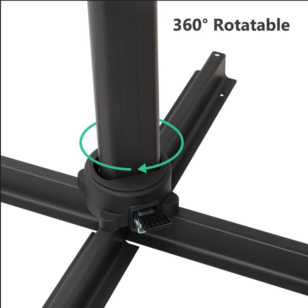 Round Cantilever Patio Umbrella With 360 Rotation & Infinite Tilt Adjustment