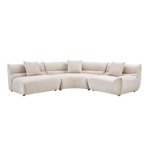 Modular Curved Sectional Sofa, 3-Piece Free-Form Configuration