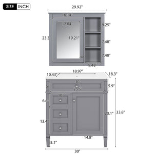 Bathroom Vanity With Medicine Cabinet and Storage