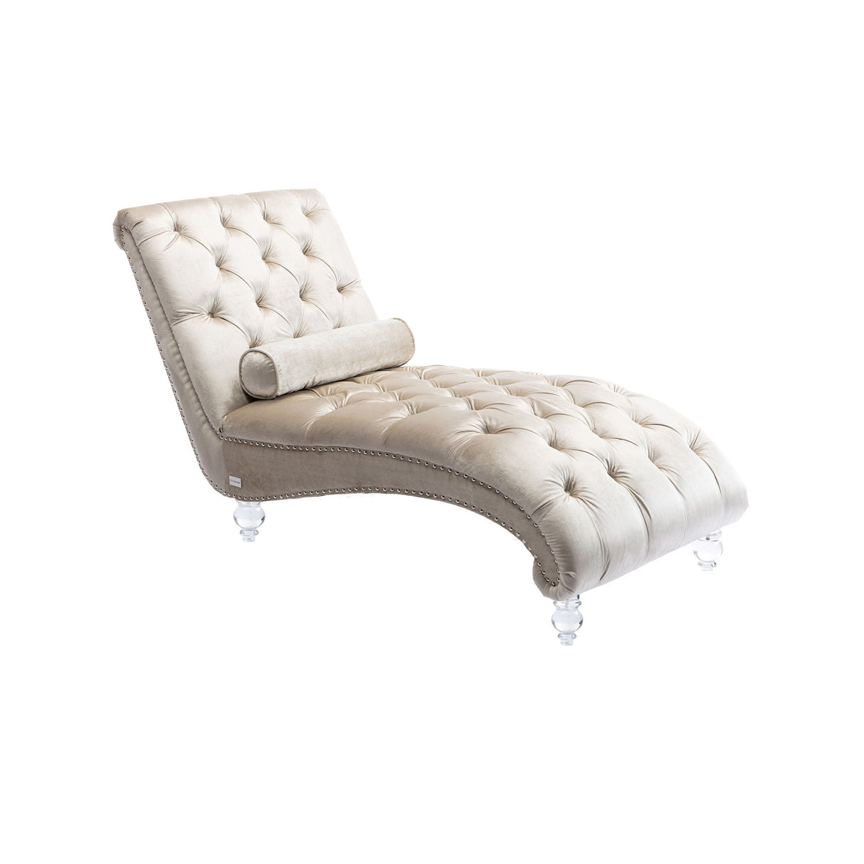 Chaise Lounge Indoor, Button Tufted Upholstered Chaise Lounge Chair With Pillow