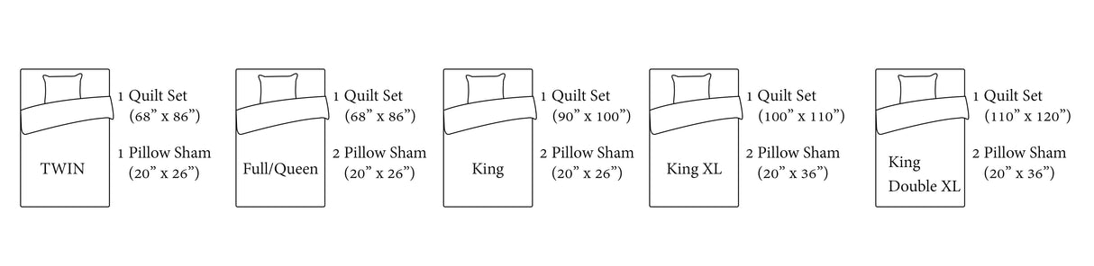 3-Piece Cotton Blend Reversible Quilt Set
