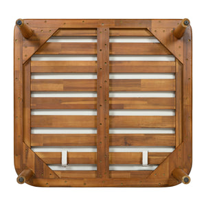 Acacia Wood Outdoor Patio Chair with Vertical Slatted Arms