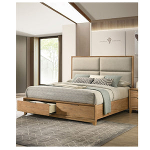 Contemporary Storage Platform Bed With Ultra Plush Headboard
