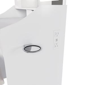LED Vanity Mirror With Stool, 2 Drawers & 5 Storage Cabinets, Adjustable Lighting Mdf Dressing Table For Bedroom - White