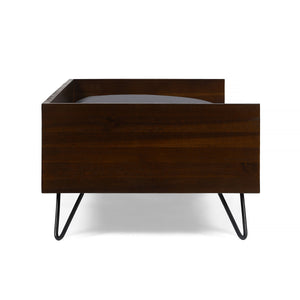 Acacia Wood Dog Bed with Sleek Hairpin Legs