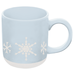 Snowflakes 14 oz Blue Stoneware Coffee Mug