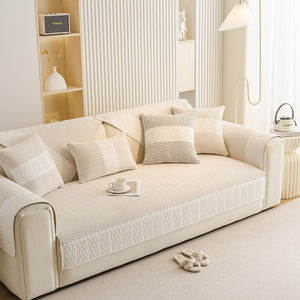 Herringbone Sofa Protector Cover, Non-Slip Couch Cover for Seat, Back & Arms