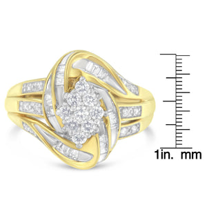 10KT Yellow Gold Diamond Cocktail Ring (1/2 cttw, H-I Color, SI2-I1 Clarity