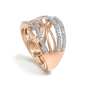 .925 Sterling Silver Diamond Accent Crossover Ring (I-J Color, I2-I3 Clarity)