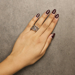 .925 Sterling Silver Diamond Accent Crossover Ring (I-J Color, I2-I3 Clarity)