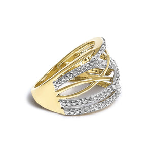 .925 Sterling Silver Diamond Accent Crossover Ring (I-J Color, I2-I3 Clarity)