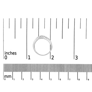 925 Sterling Silver Diamond Accent Bypass and Split Shank Band Ring (I-J Color, I2-I3 Clarity)
