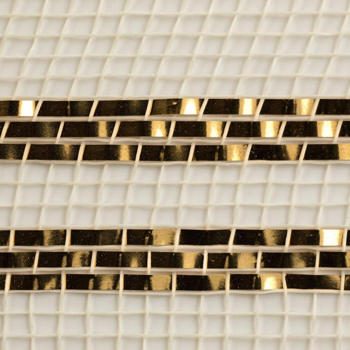 10" Border Stripe Metallic Mesh Ribbon: Cream (10 Yards)