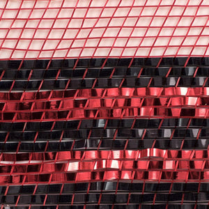 10" Border Stripe Metallic Mesh Ribbon: Red/Black (10 Yards)