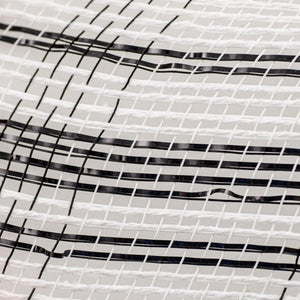 10" Cotton Foil Check Mesh Ribbon: Black & White (10 Yards)