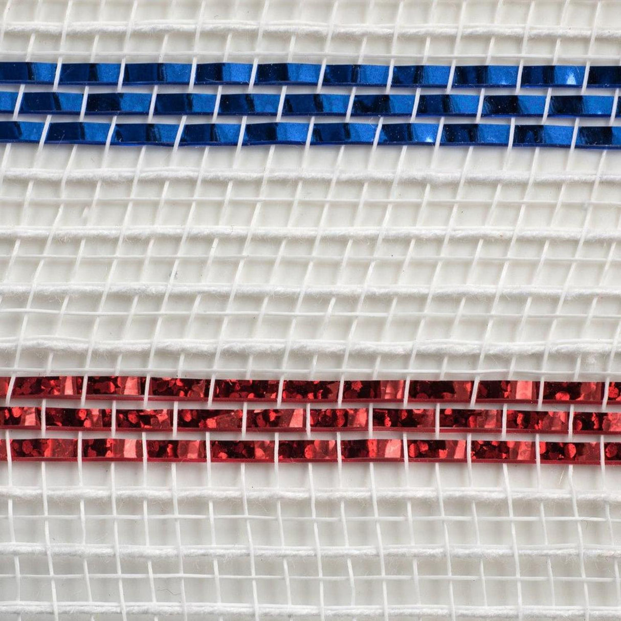 10" Cotton Poly Deco Mesh Ribbon: Red/White/Blue (10 Yards)