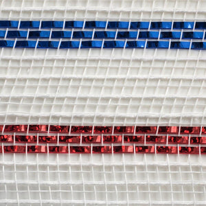 10" Cotton Poly Deco Mesh Ribbon: Red/White/Blue (10 Yards)