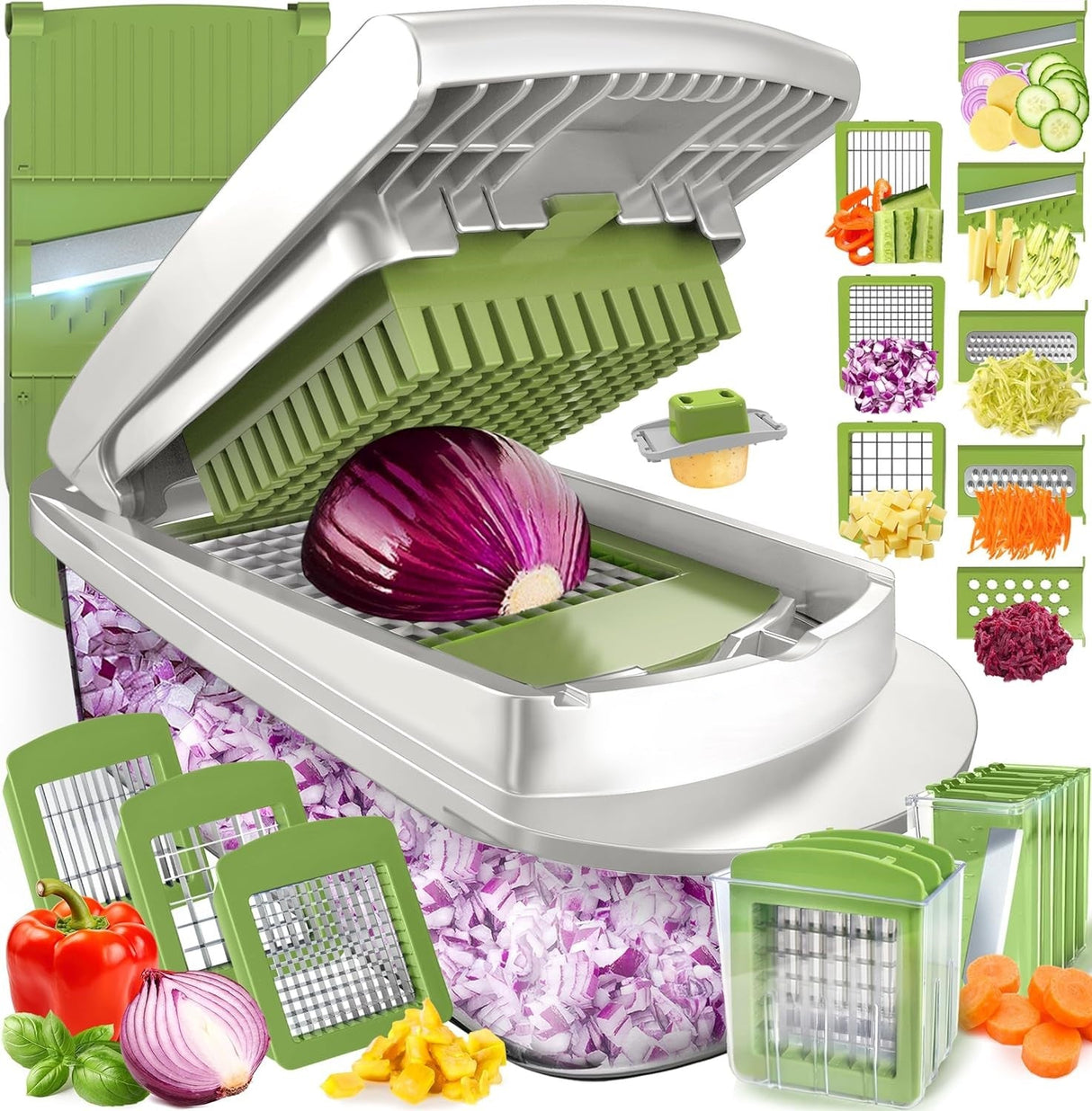8 in 1 Vegetable Slicer Chopper with Container Mandoline Cutter