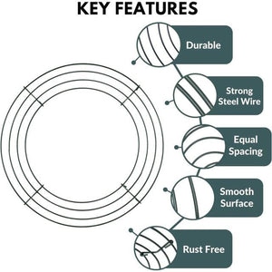 10-inch Plain Wire Wreath Form: 3 Wire Black Frames
