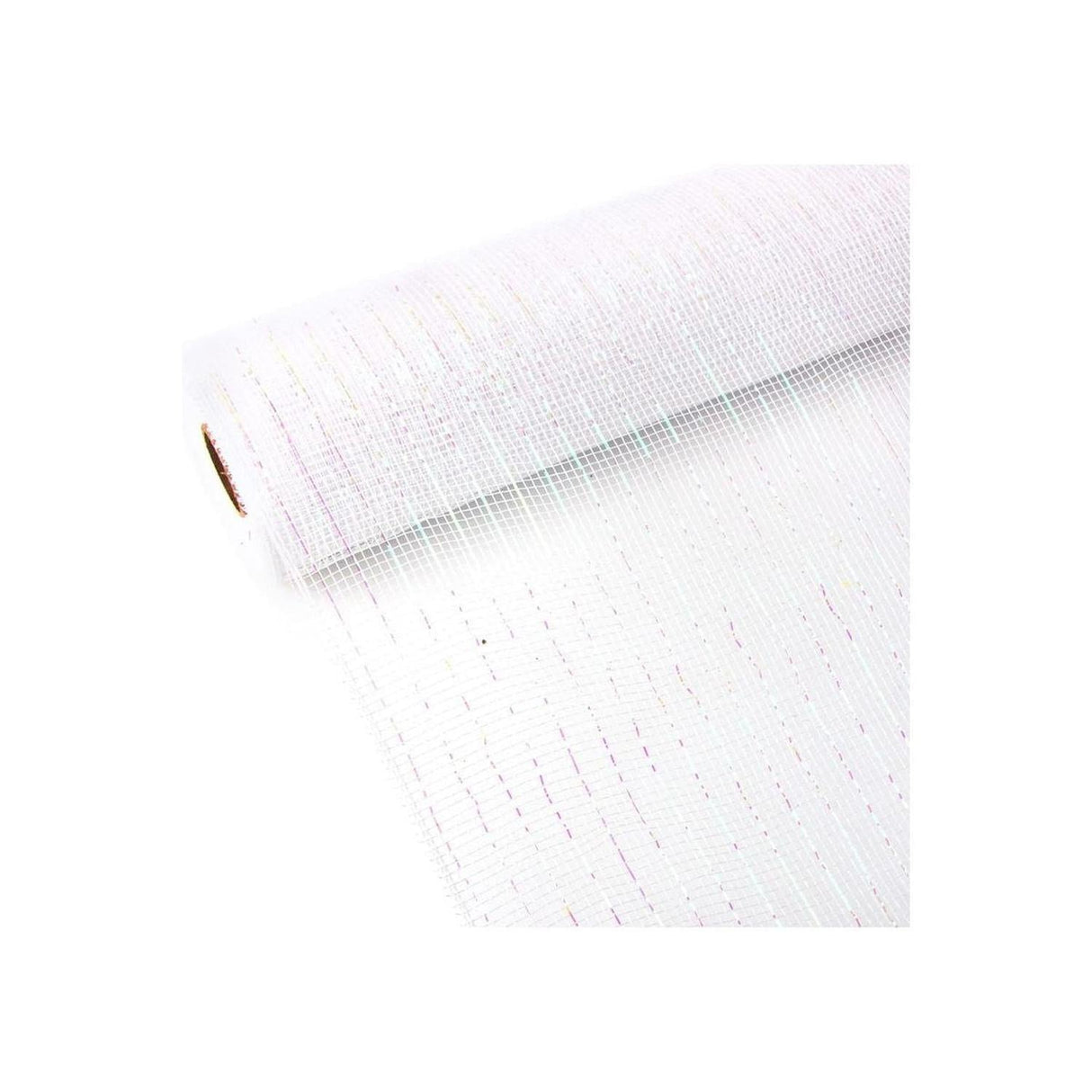 10" Iridescent Foil Mesh Ribbon: White (10 Yards)