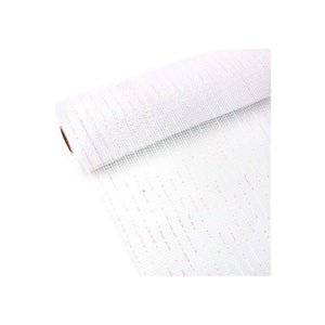 10" Iridescent Foil Mesh Ribbon: White (10 Yards)