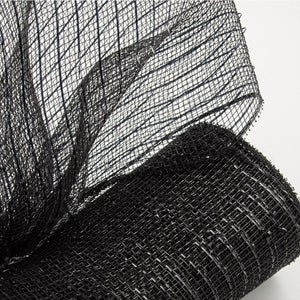 10" Metallic Black with Black Foil Mesh Ribbon (10 Yards)