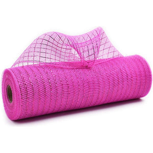 10" Poly Mesh Ribbon: Metallic Hot Pink