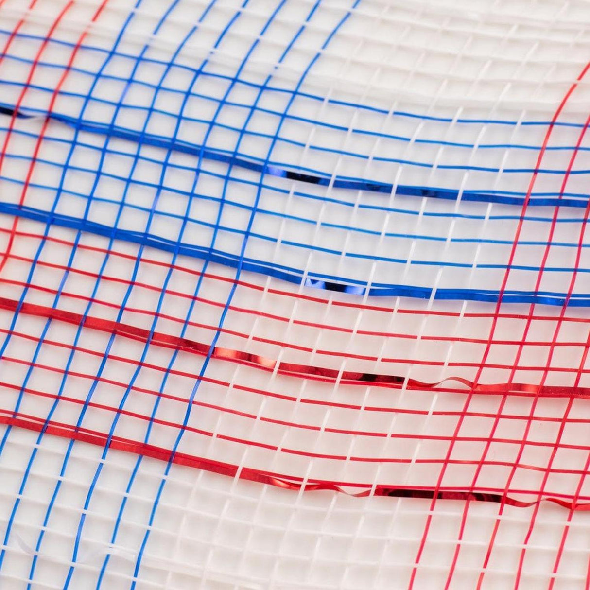 10" Red White Blue Plaid Poly Deco Mesh Ribbon