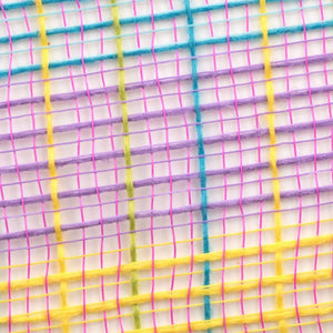 10" Small Check Fabric Mesh Ribbon: Hot Pink, Green, Yellow, Lavender, Turquoise