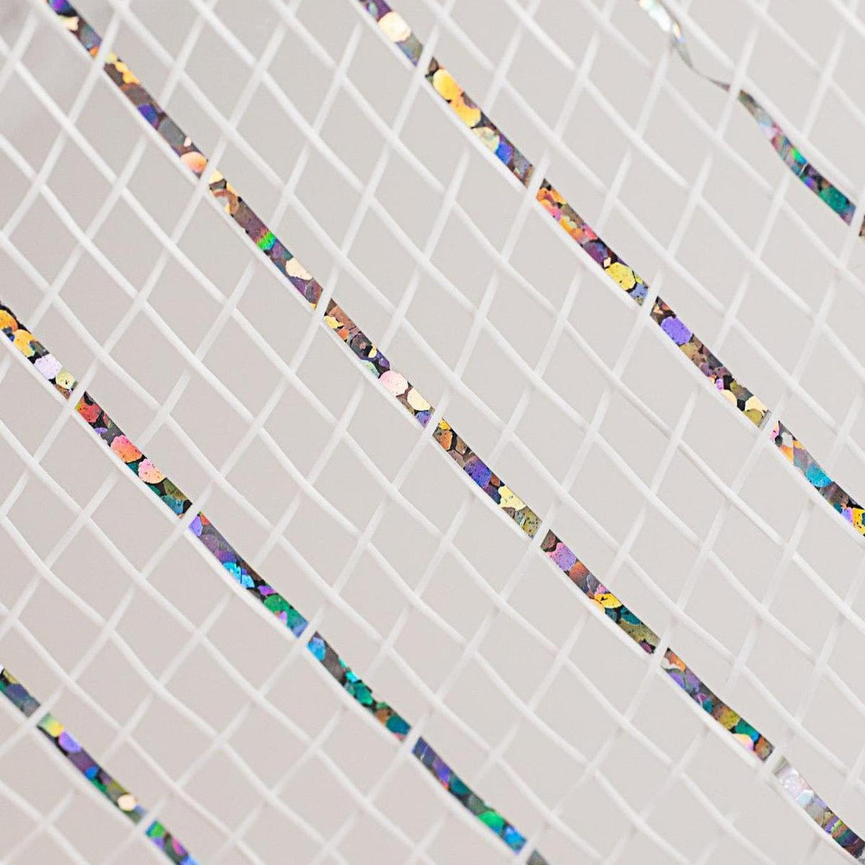 10" Value Deco Mesh Ribbon: White/Silver Foil