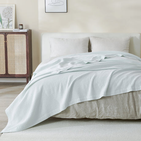 100%-cotton-all-season-lightweight-waffle-weave-knit-throw-blanket,-ice-blue-Throw-Blankets