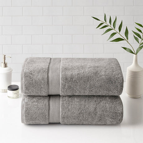 100% cotton bath sheet antimicrobial 2 piece set - Tuesday Morning - Bath Towels
