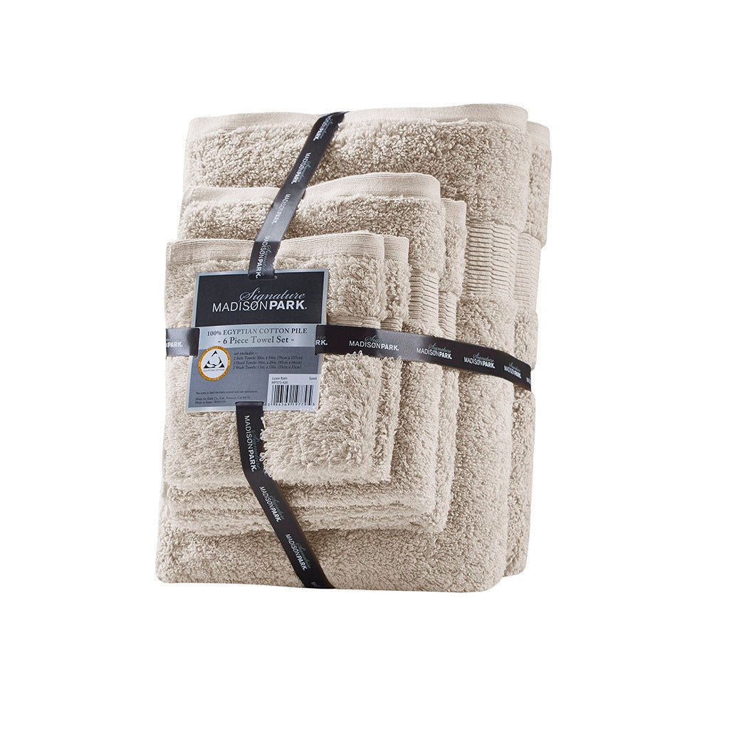 100% egyptian cotton 6 piece towel set - Tuesday Morning - Bath Towels