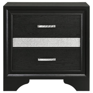 Transitional 2 Drawer Nightstand With Hidden Jewelry Tray