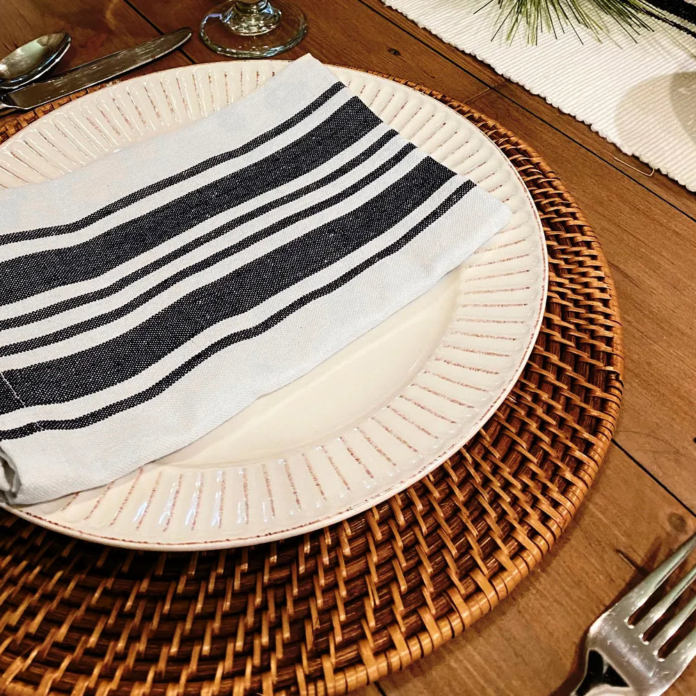 Black and White Napkins - Striped