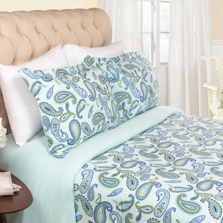 100% Cotton Flannel Paisley Luxury Duvet Cover Set - Duvet Cover Set by Superior Brand
