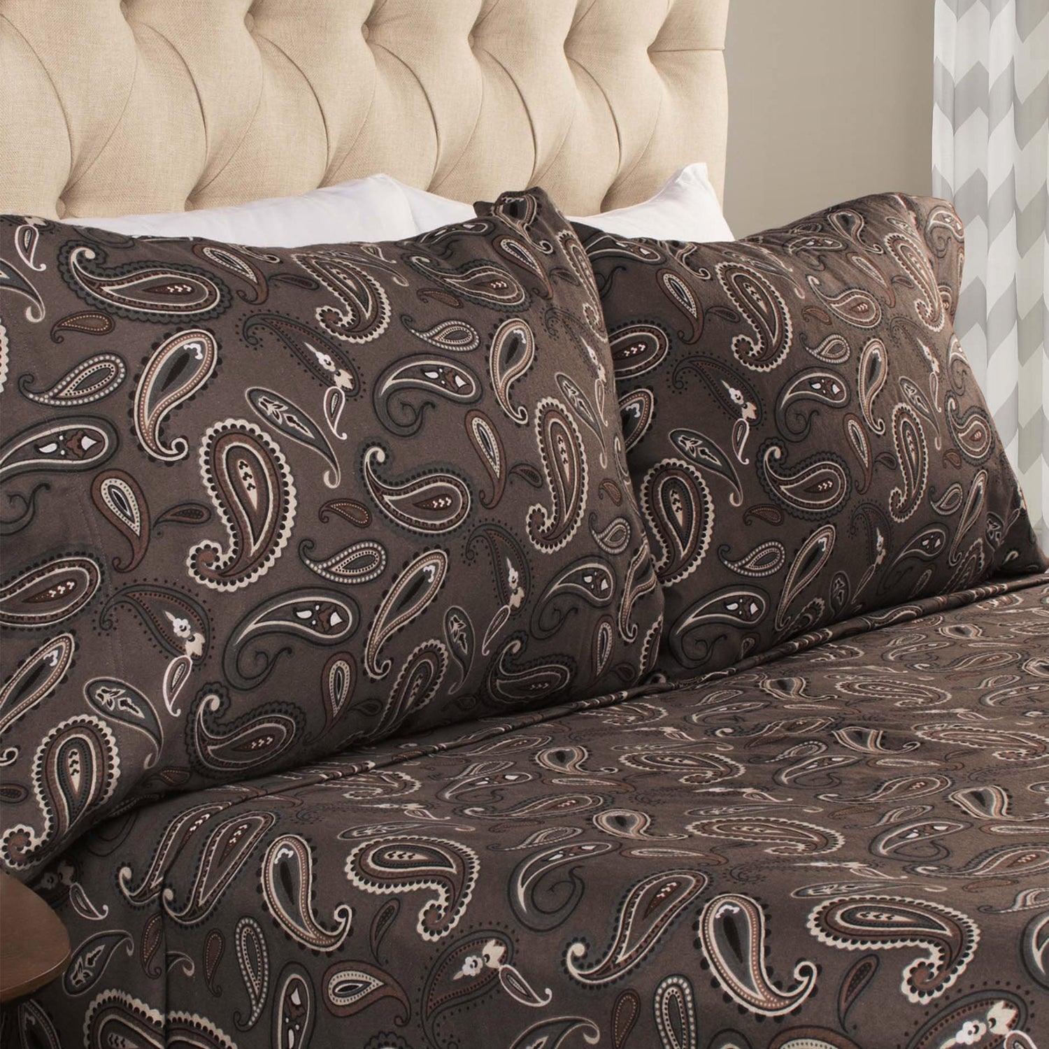 100% Cotton Flannel Vintage Paisley Pillowcase Set - Pillowcases by Superior Brand