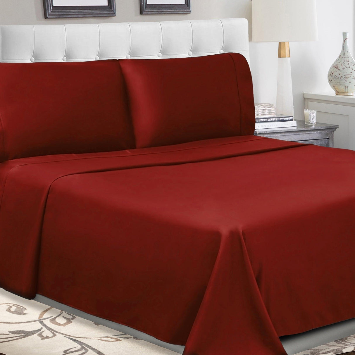 300 Thread Count 100% Cotton Sheet Set Percale Solid Deep Pocket - Sheet Set by Superior Brand