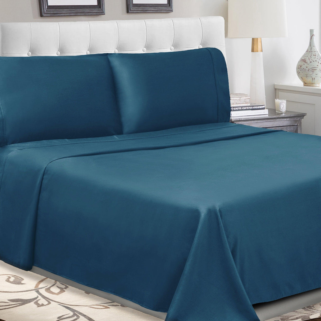 300 Thread Count 100% Cotton Sheet Set Percale Solid Deep Pocket - Sheet Set by Superior Brand