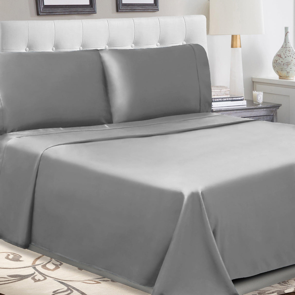 300 Thread Count 100% Cotton Sheet Set Percale Solid Deep Pocket - Sheet Set by Superior Brand