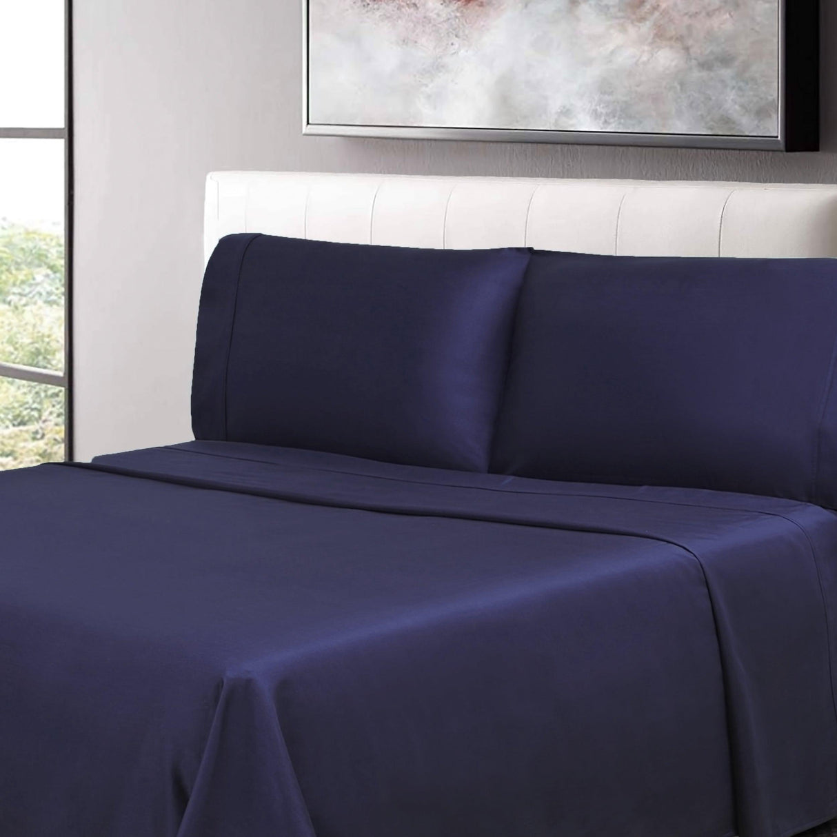 300 Thread Count 100% Cotton Sheet Set Percale Solid Deep Pocket - Sheet Set by Superior Brand