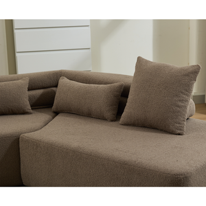 Minimalist Cloud Sectional Couch 4-Seater Brown