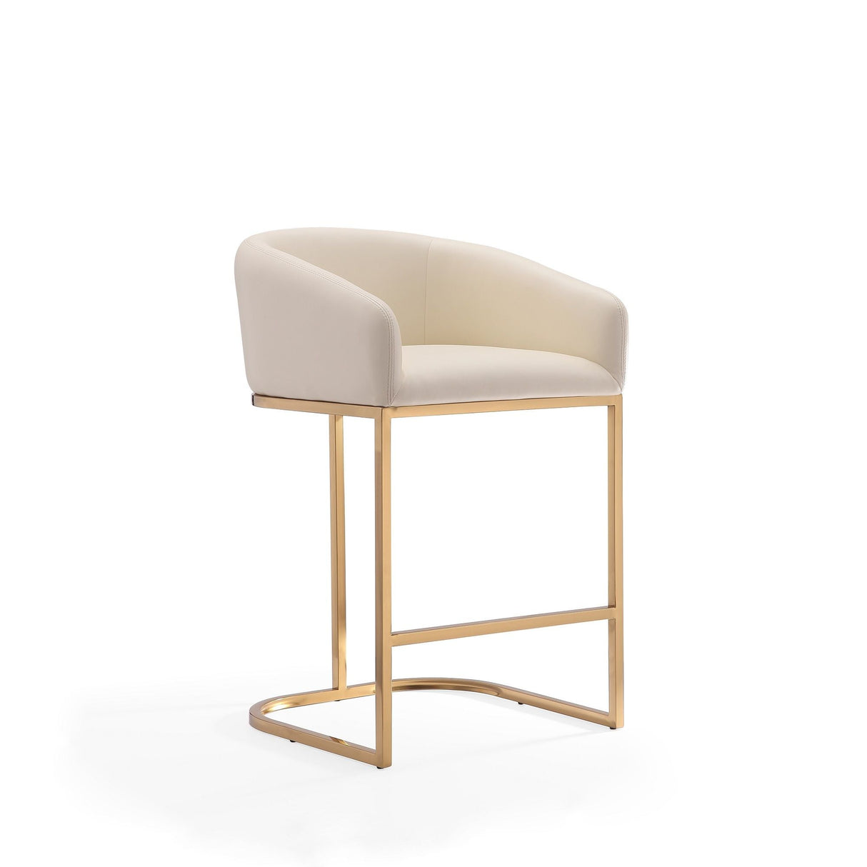 Mid-Century Modern Stool With Steel Base