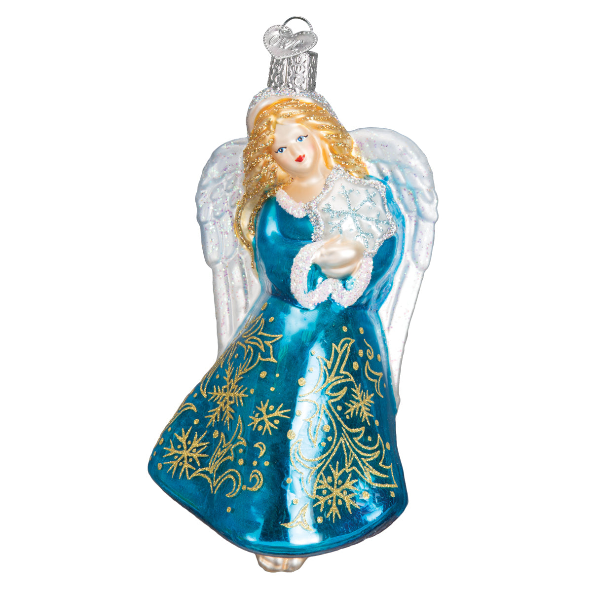 Glistening Snowflake Angel Christmas Ornament