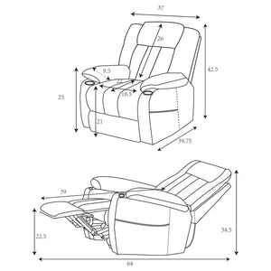 Beca - Upholstered Power Lift Recliner With Cupholders And USB Charging
