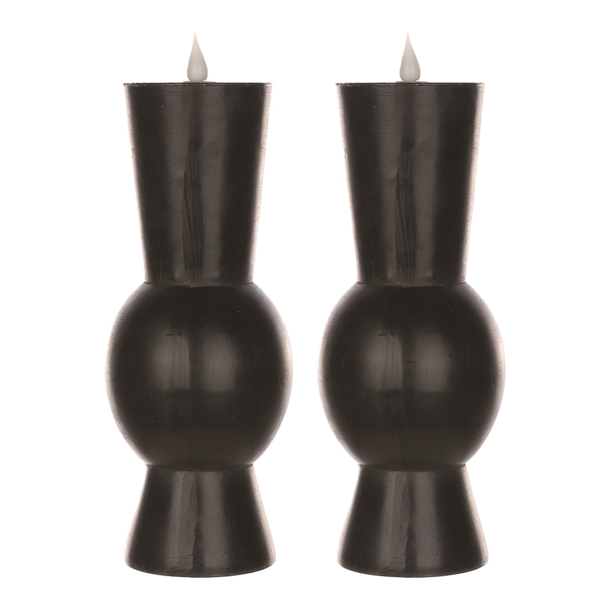 10.25" Black Simplux Designer LED Candle with remote (Set of 2) - Tuesday Morning - Candles