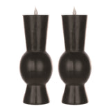 10.25" Black Simplux Designer LED Candle with remote (Set of 2) - Tuesday Morning - Candles