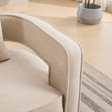 Fernleigh Swivel Accent Open Back Barrel Chair With Weathered Base